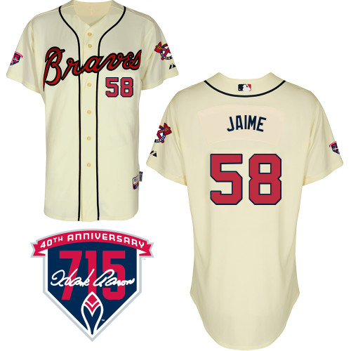 Juan Jaime #58 Youth Baseball Jersey-Atlanta Braves Authentic Alternate 2 Cool Base MLB Jersey